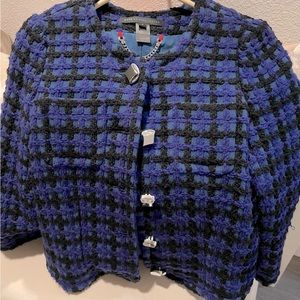 Marc Jacob sz 2 plaid pea coat 3/4 sleeves